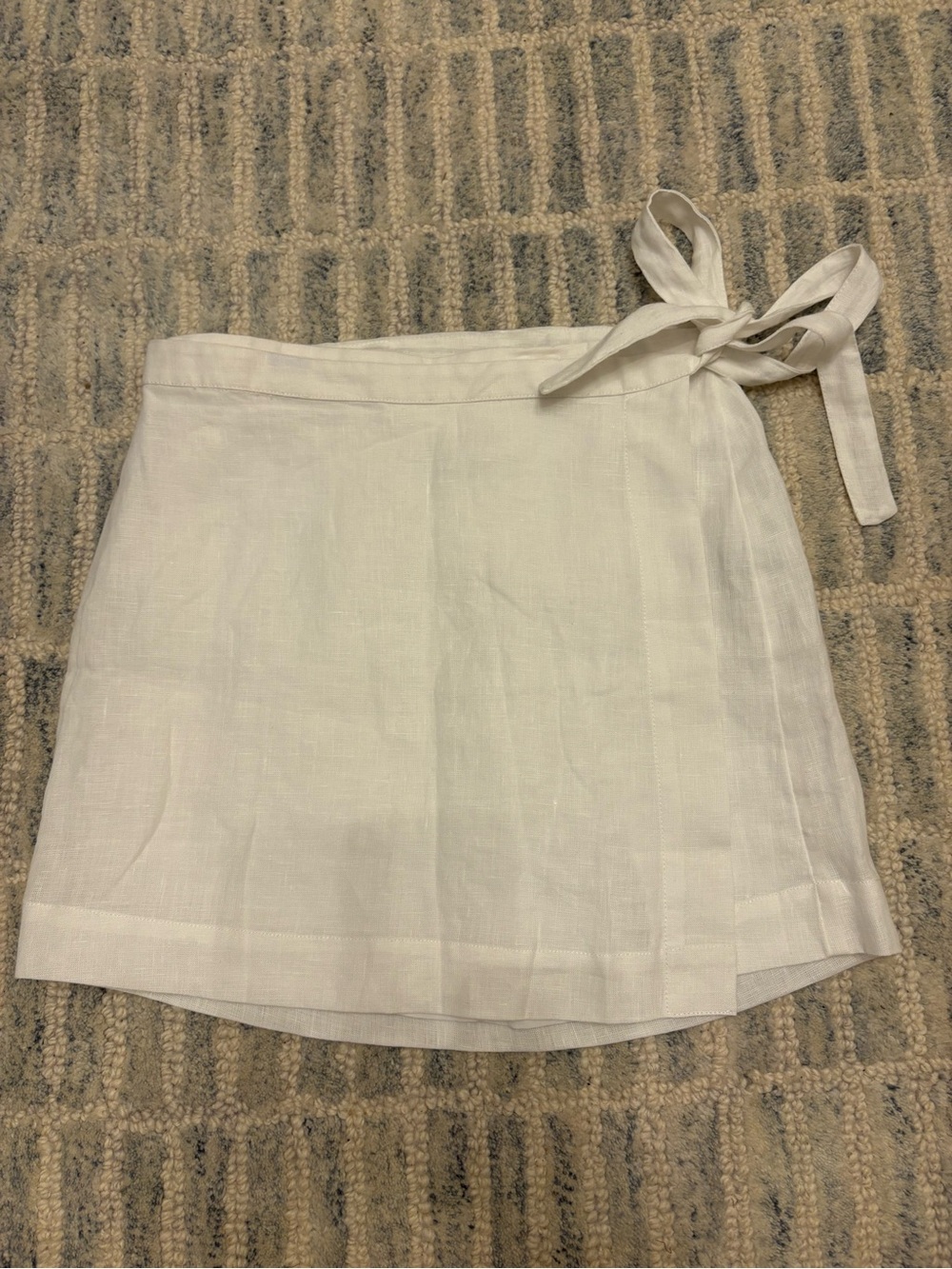 NWT J. Crew Cream Tie-Waist Linen Mini Skirt